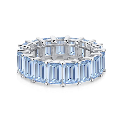[AURORA]0.75 Carat Elegant Emerald Cut Tennis Ring