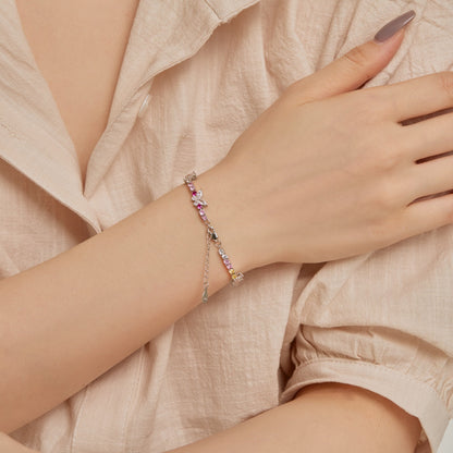 [AURORA]Ornate Colorful Butterfly Shape Round Cut Daily Bracelet
