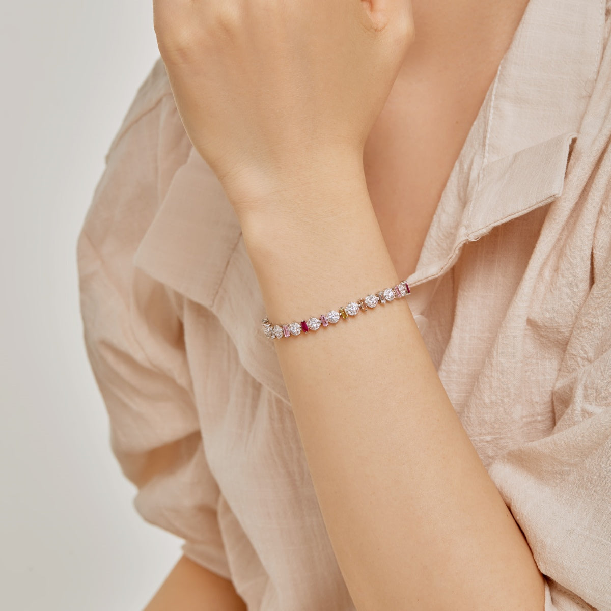 [AURORA]Radiant Colorful Round Shape Daily Bracelet