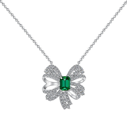[AURORA]Luxurious Flower Shape Emerald Cut Necklace