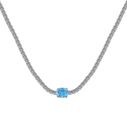 [AURORA]1.0 Carat Shining Oval Cut Necklace