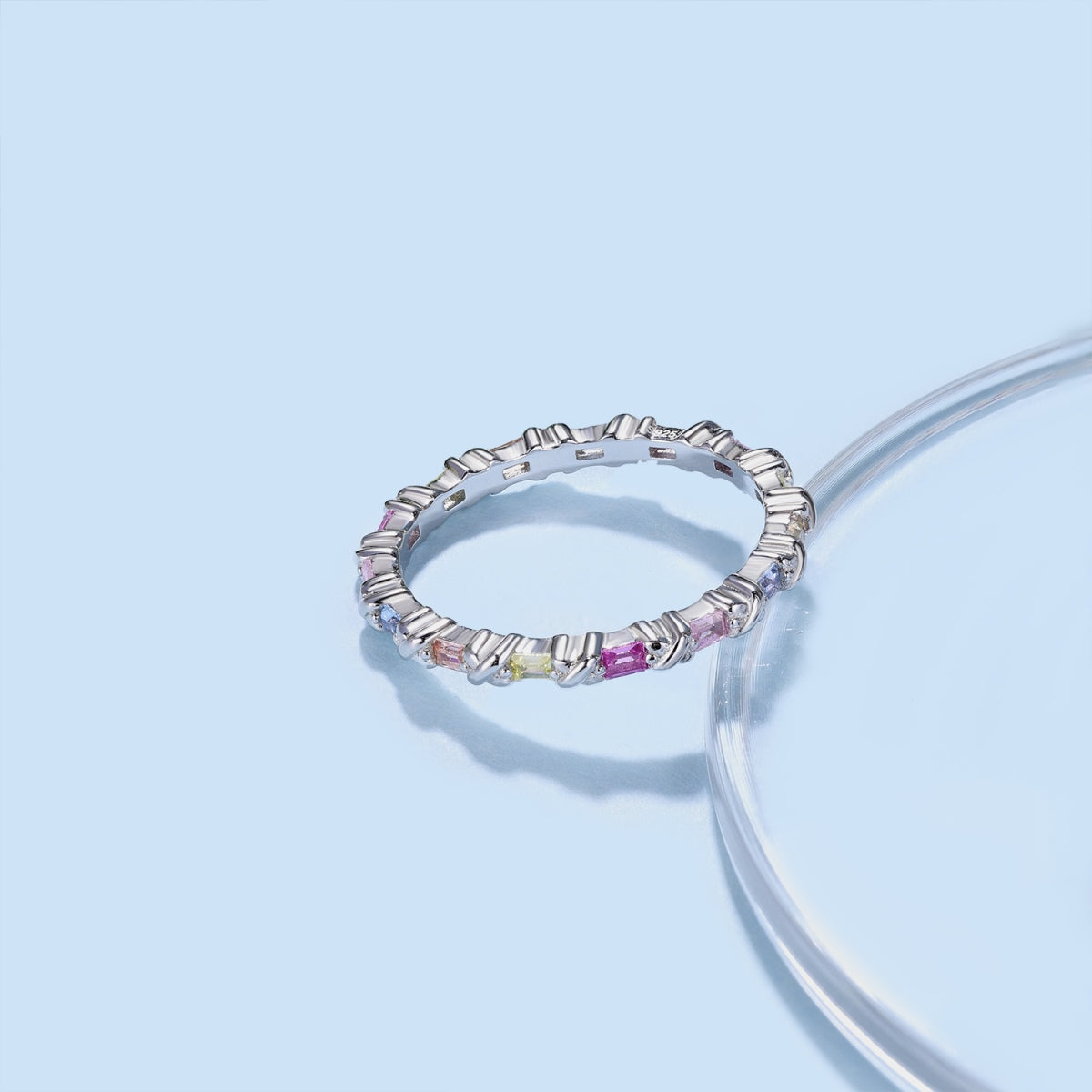 [AURORA]Charming Colorful Round Cut Daily Ring