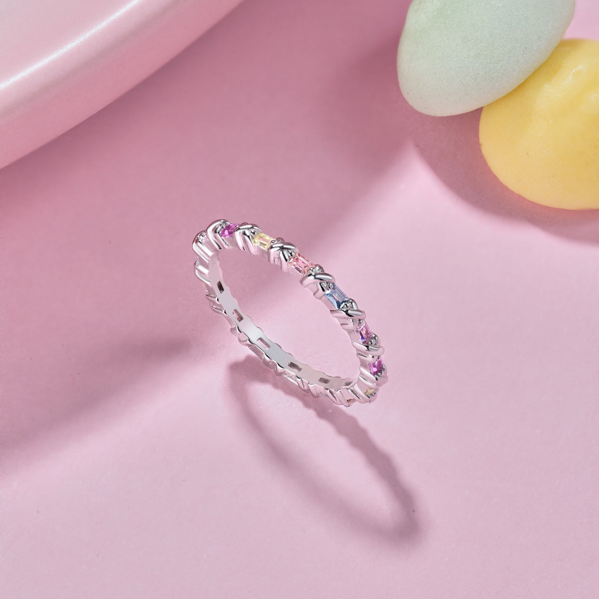 [AURORA]Charming Colorful Round Cut Daily Ring