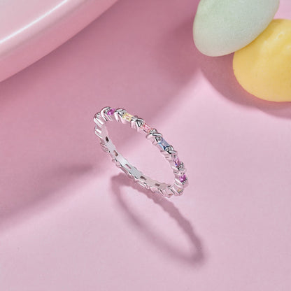 [AURORA]Charming Colorful Round Cut Daily Ring