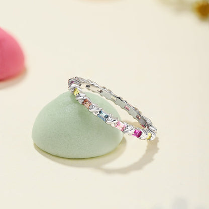 [AURORA]Charming Colorful Round Cut Daily Ring