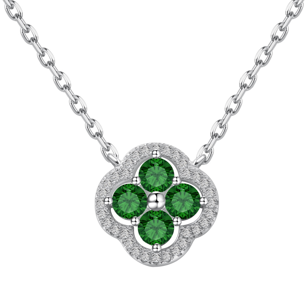 [AURORA]Exquisite Necklace With Four-Leaf Clover Flower Design