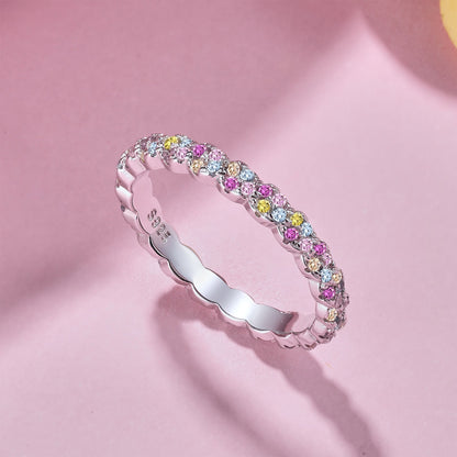 [AURORA]Dainty Ebullient Round Cut Daily Ring