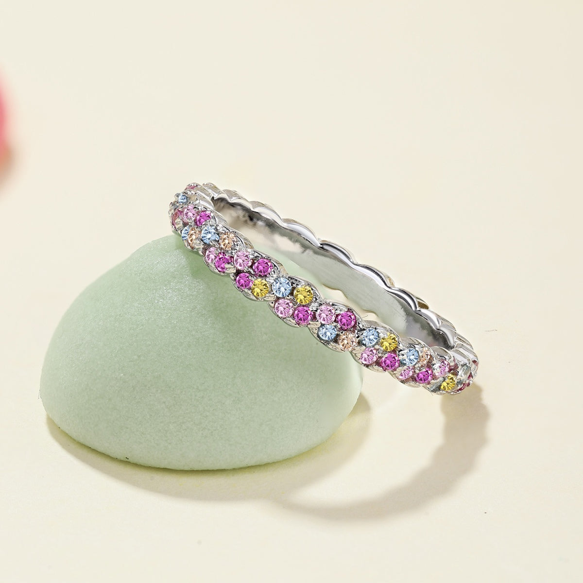 [AURORA]Dainty Ebullient Round Cut Daily Ring