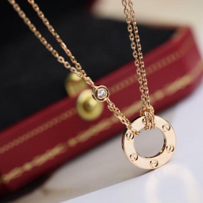 [AURORA]LIEBE HALSKETTE VERSTELLBAR ROSÉGOLD 2 DIAMANTEN 