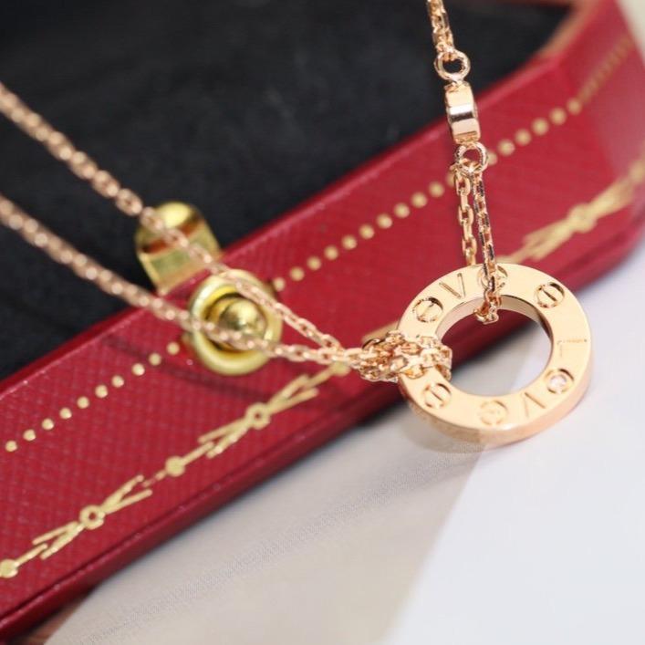 [AURORA]LIEBE HALSKETTE VERSTELLBAR ROSÉGOLD 2 DIAMANTEN 