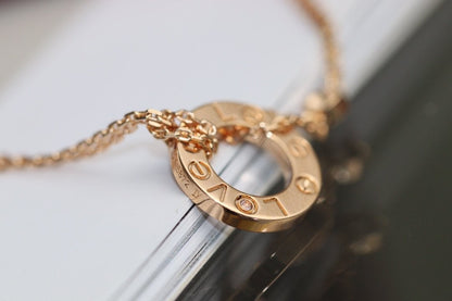 [AURORA]LIEBE HALSKETTE VERSTELLBAR ROSÉGOLD 2 DIAMANTEN 