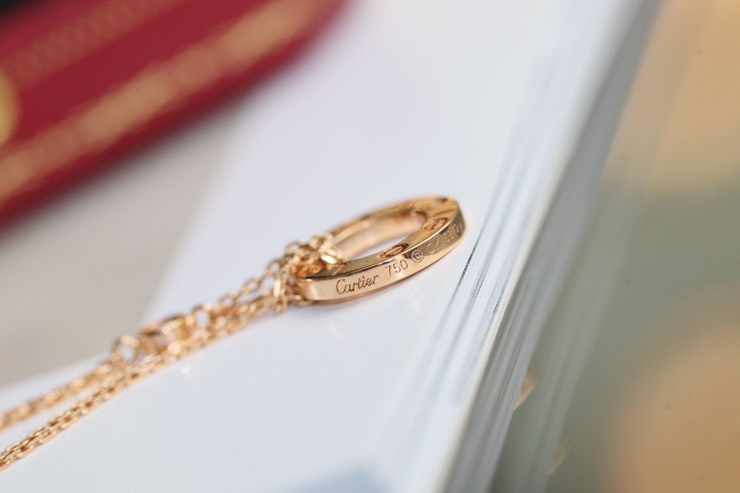[AURORA]LIEBE HALSKETTE VERSTELLBAR ROSÉGOLD 2 DIAMANTEN 