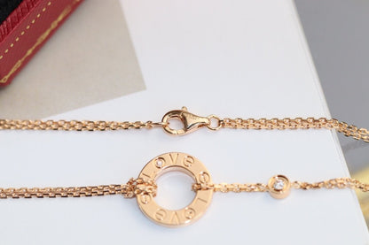 [AURORA]LIEBE HALSKETTE VERSTELLBAR ROSÉGOLD 2 DIAMANTEN 