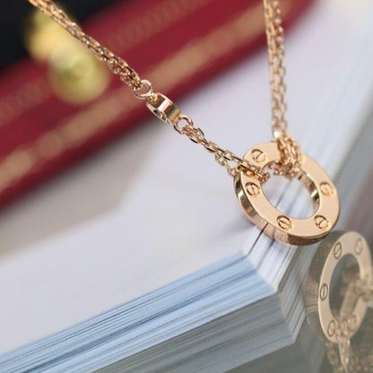 [AURORA]LIEBE HALSKETTE VERSTELLBAR ROSÉGOLD 2 DIAMANTEN 