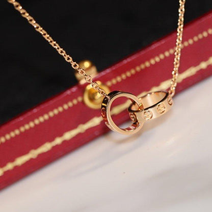 [AURORA]LOVE HALSKETTE ROTGOLD UND SILBER 