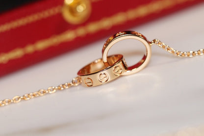 [AURORA]LOVE HALSKETTE ROTGOLD UND SILBER 