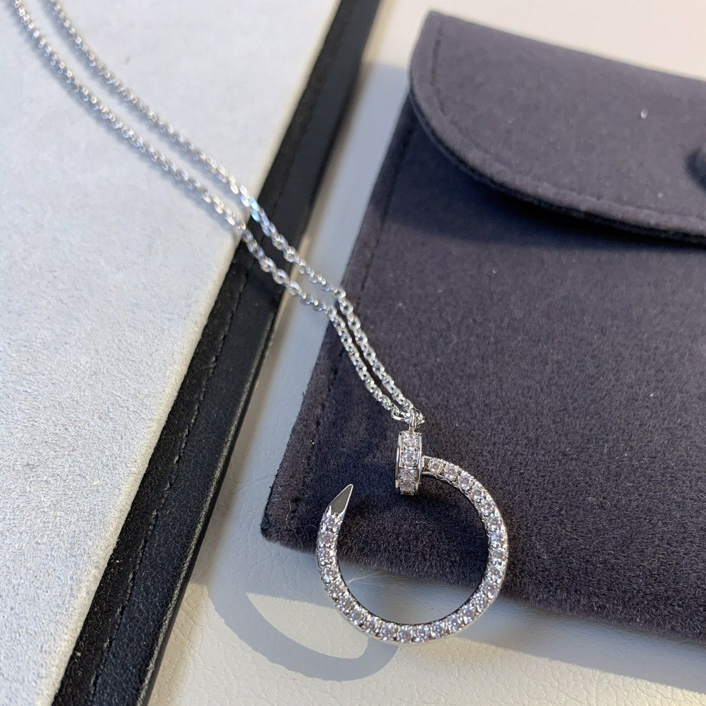 [AURORA]JUSTE HALSKETTE SILBER DIAMANTEN 