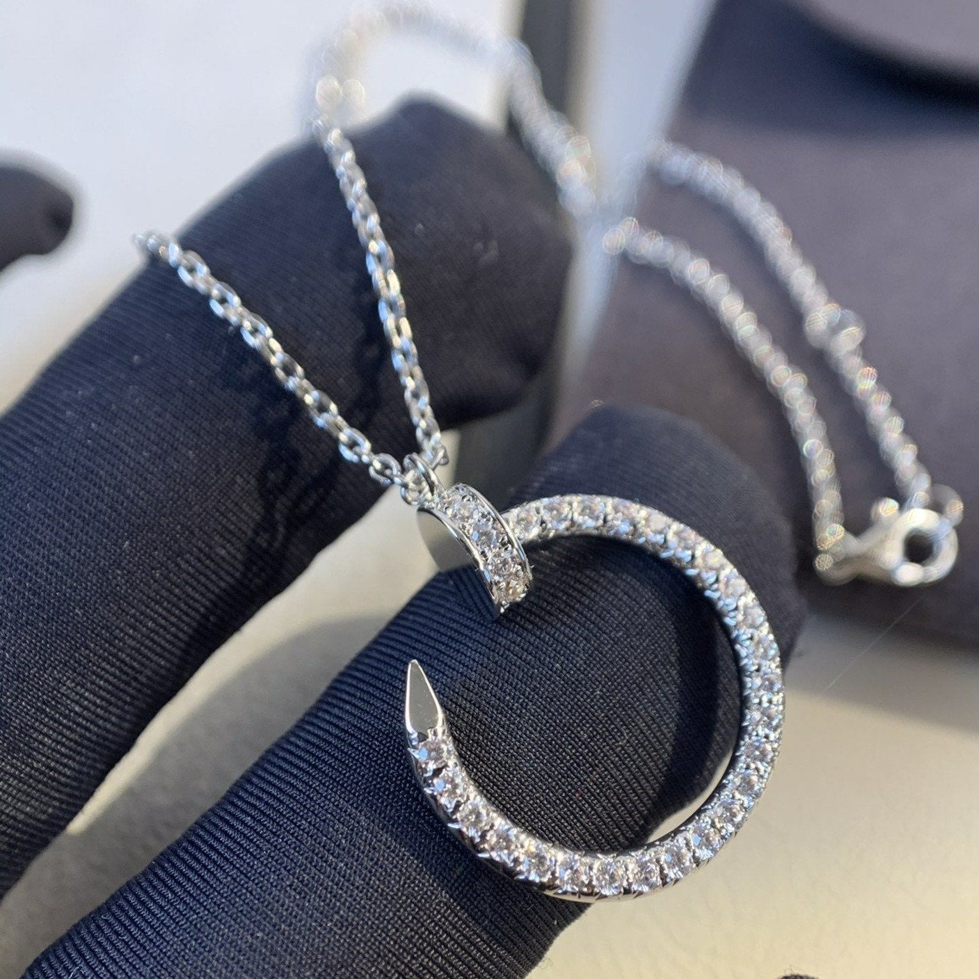 [AURORA]JUSTE HALSKETTE SILBER DIAMANTEN 