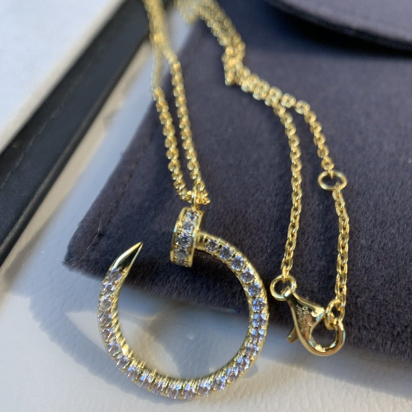 [AURORA]JUSTE NECKLACE GOLD DIAMONDS