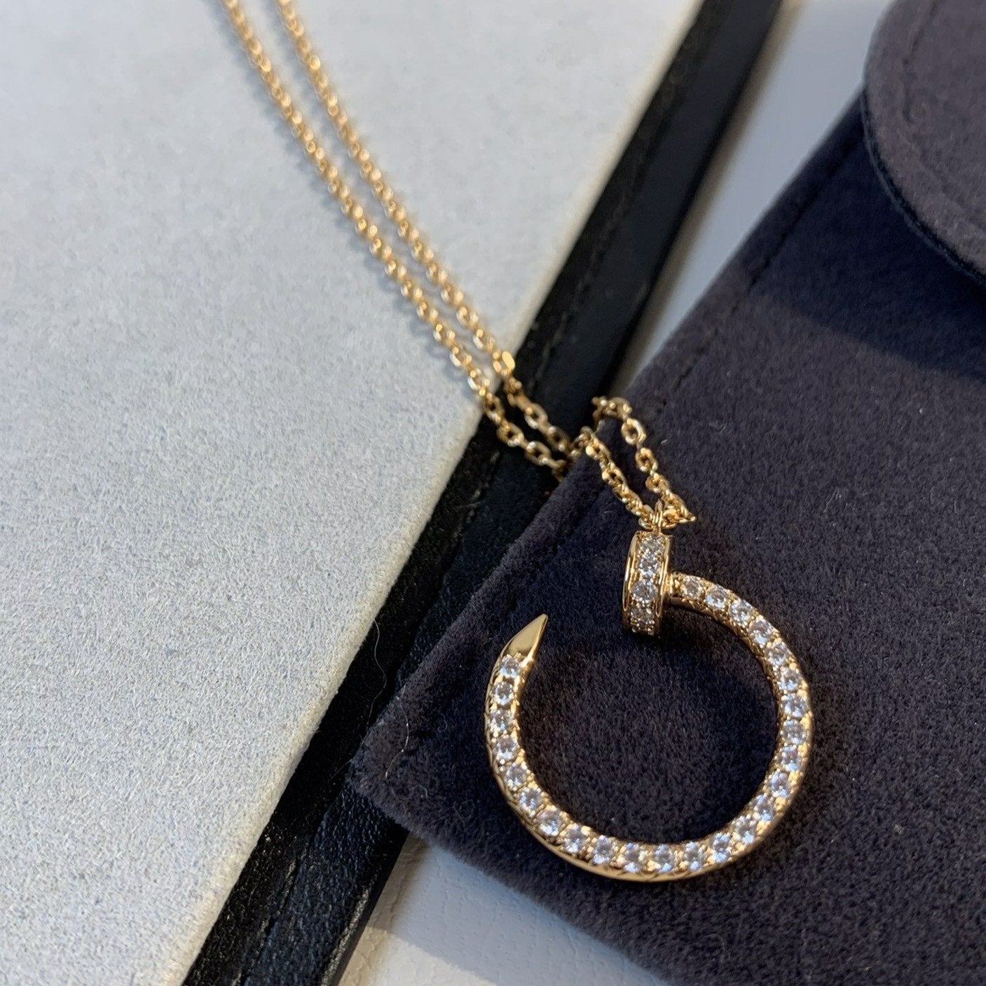 [AURORA]JUSTE NECKLACE PINK GOLD DIAMONDS
