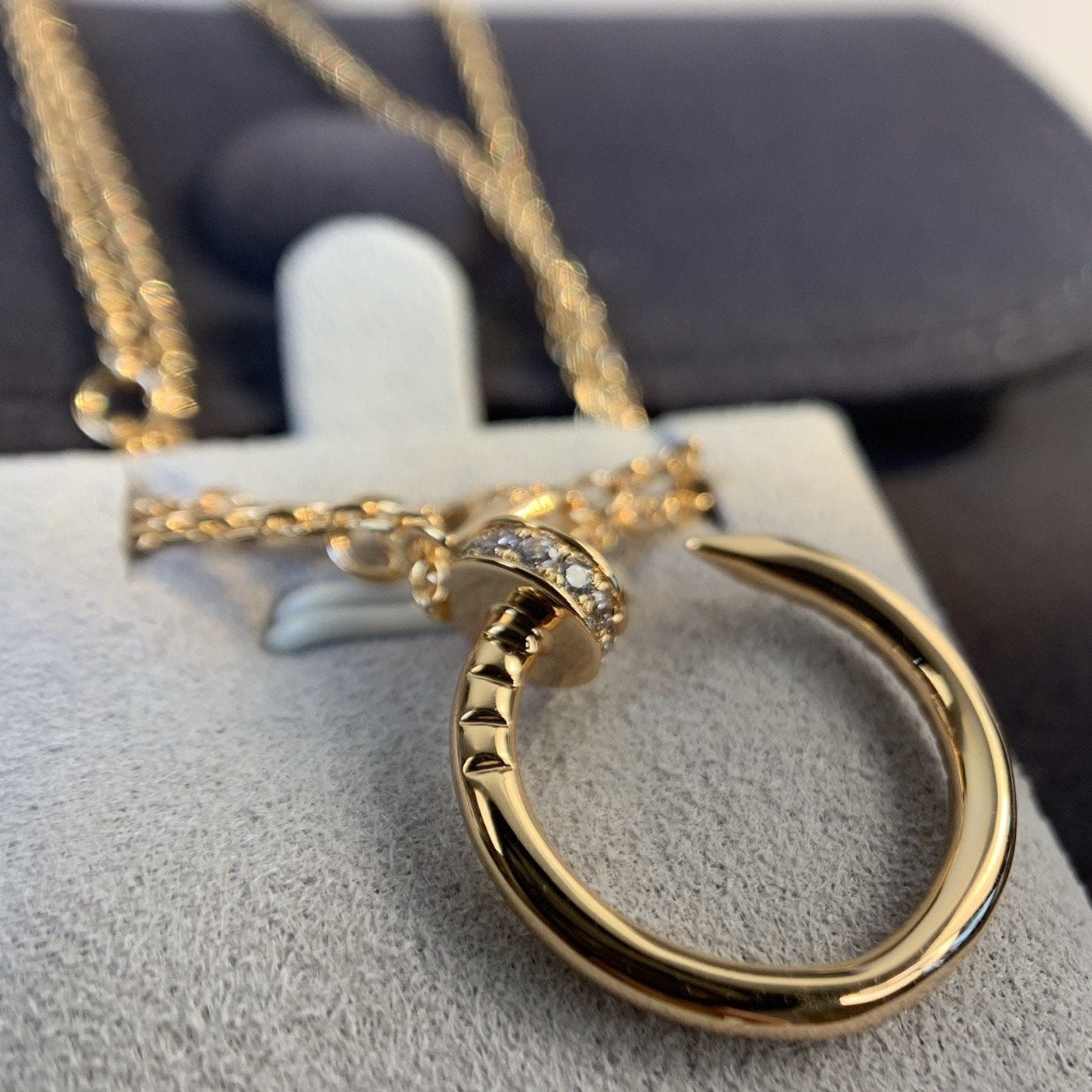 [AURORA]JUSTE NECKLACE PINK GOLD DIAMONDS
