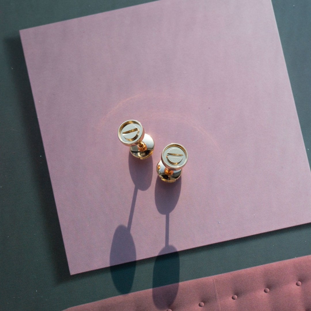 [AURORA]LOVE EARRINGS PINK GOLD 10MM