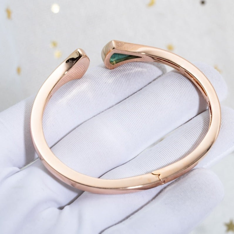 [AURORA]DREAM ARMBAND OFFEN MALACHIT ROTGOLD