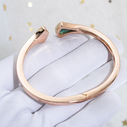 [AURORA]DREAM ARMBAND OFFEN MALACHIT ROTGOLD