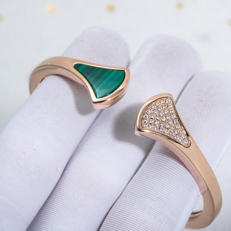 [AURORA]DREAM ARMBAND OFFEN MALACHIT ROTGOLD