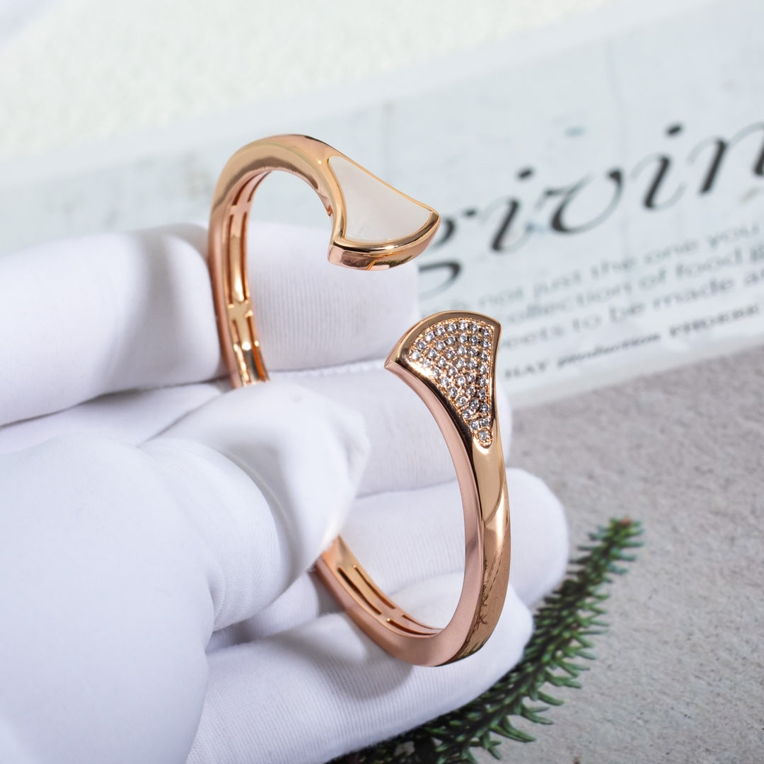 [AURORA]DREAM BRACELET OPEN PINK GOLD MOP DIAMOND