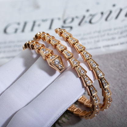 [AURORA]SERPENTI BRACELET PINK GOLD DIAMOND DOUBLE ROW