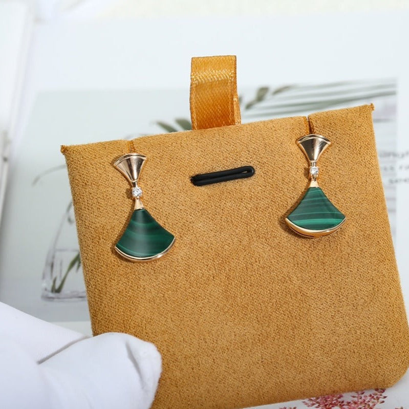 [AURORA]DREAM MALACHITE PINK GOLD EARRINGS