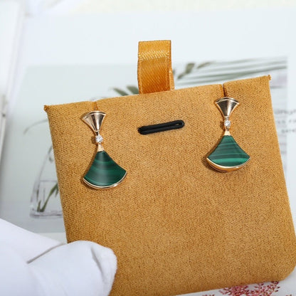 [AURORA]DREAM MALACHITE PINK GOLD EARRINGS