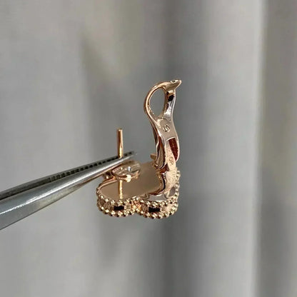 [basloveJW]CLOVER MEDIUM 1 MOTIFS PINK MOP DIAMOND OHRRINGE