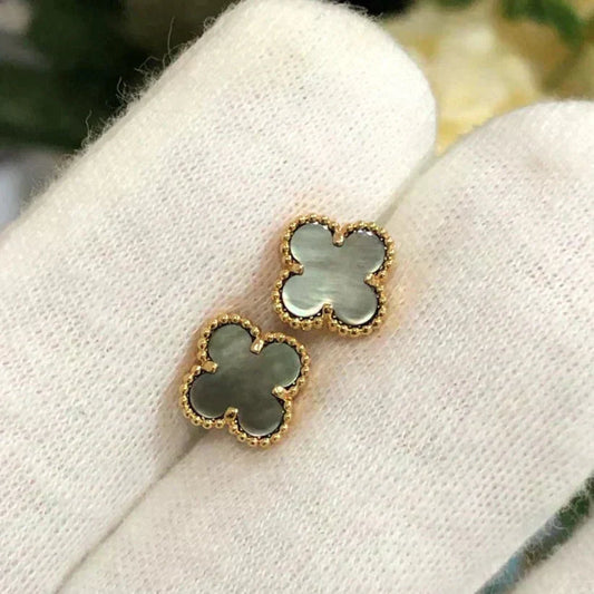 [basloveJW]CLOVER MINI 9,5MM GRAU MOP OHRRINGE