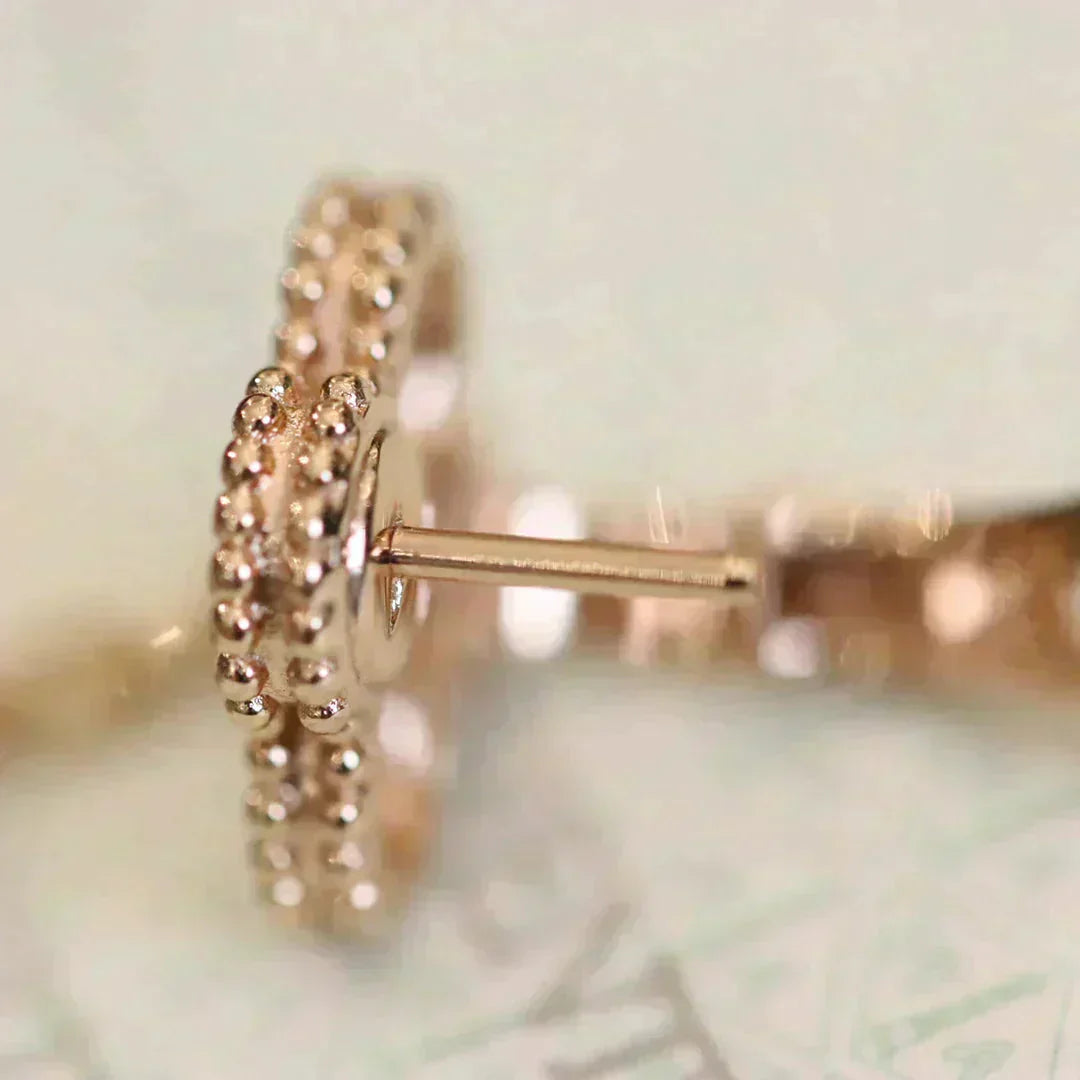 [basloveJW]CLOVER MEDIUM 1 MOTIFS VOLLE DIAMANT-OHRRINGE
