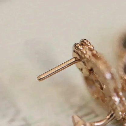 [basloveJW]CLOVER MEDIUM 1 MOTIFS VOLLE DIAMANT-OHRRINGE
