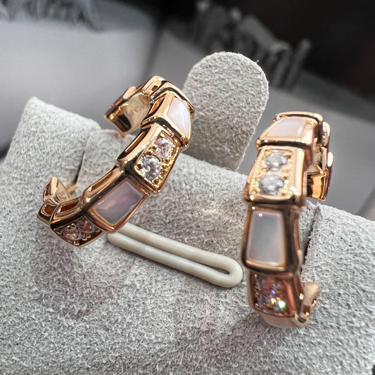 [AURORA]SERPENTI MOP PINK GOLD EARRINGS