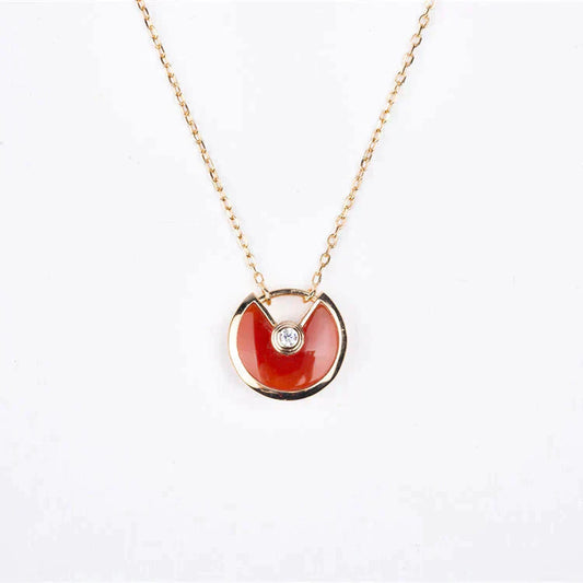 [AURORA]AMULETTE GOLD CARNELIAN ONYX NECKLACE