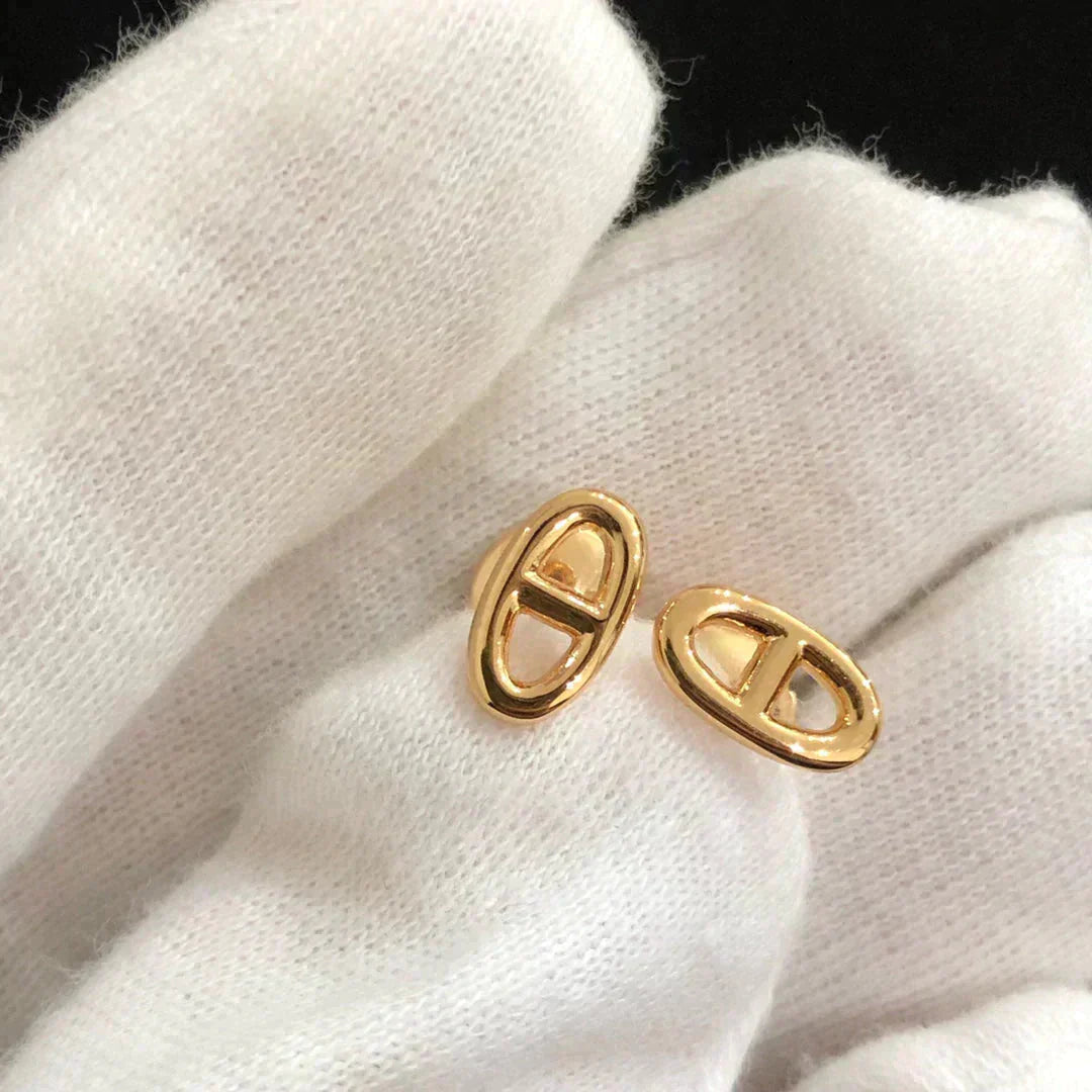 [AURORA]CHAINE SMALL EARRINGS GOLD AND SILVER