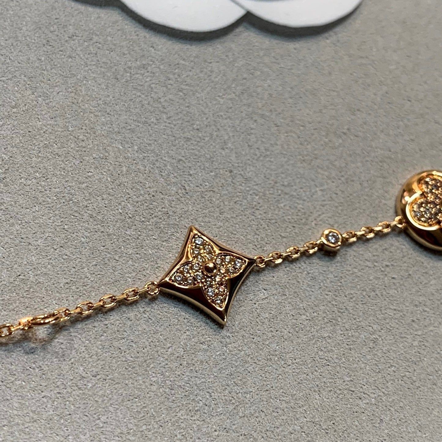 [AURORA]STAR AND SUN 4 MOTIFS GOLD DIAMONDS BRACELET
