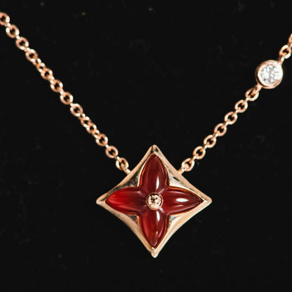 [AURORA]STERN HALSKETTE ROTGOLD 1 DIAMANT