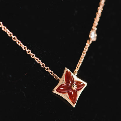 [AURORA]STERN HALSKETTE ROTGOLD 1 DIAMANT