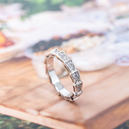 [AURORA]SERPENTI RING SILVER DIAMOND PAVED 3MM
