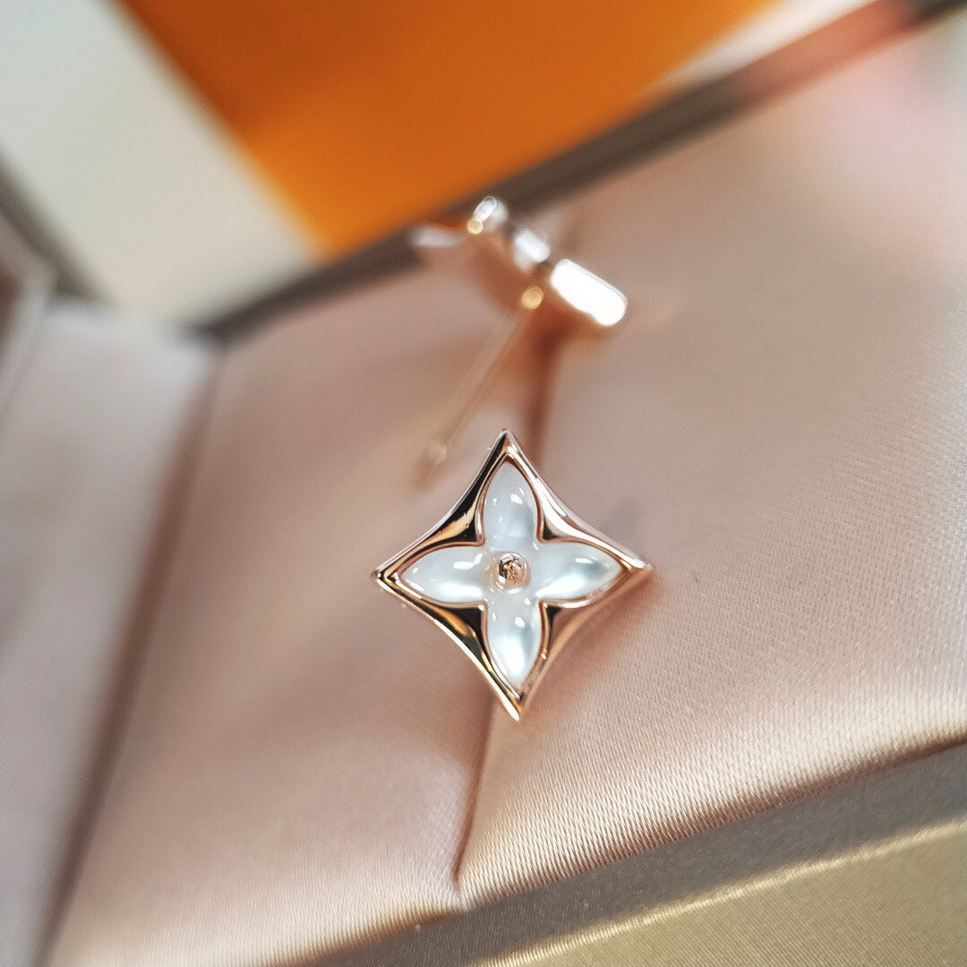[AURORA] STAR MOP ROSA GOLD OHRRINGE