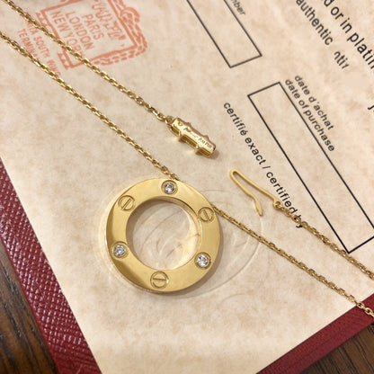 [AURORA]LOVE NECKLACE 16MM 3 DIAMONDS