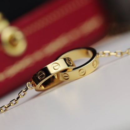 [AURORA]LOVE HALSKETTE DOPPELRING GOLD