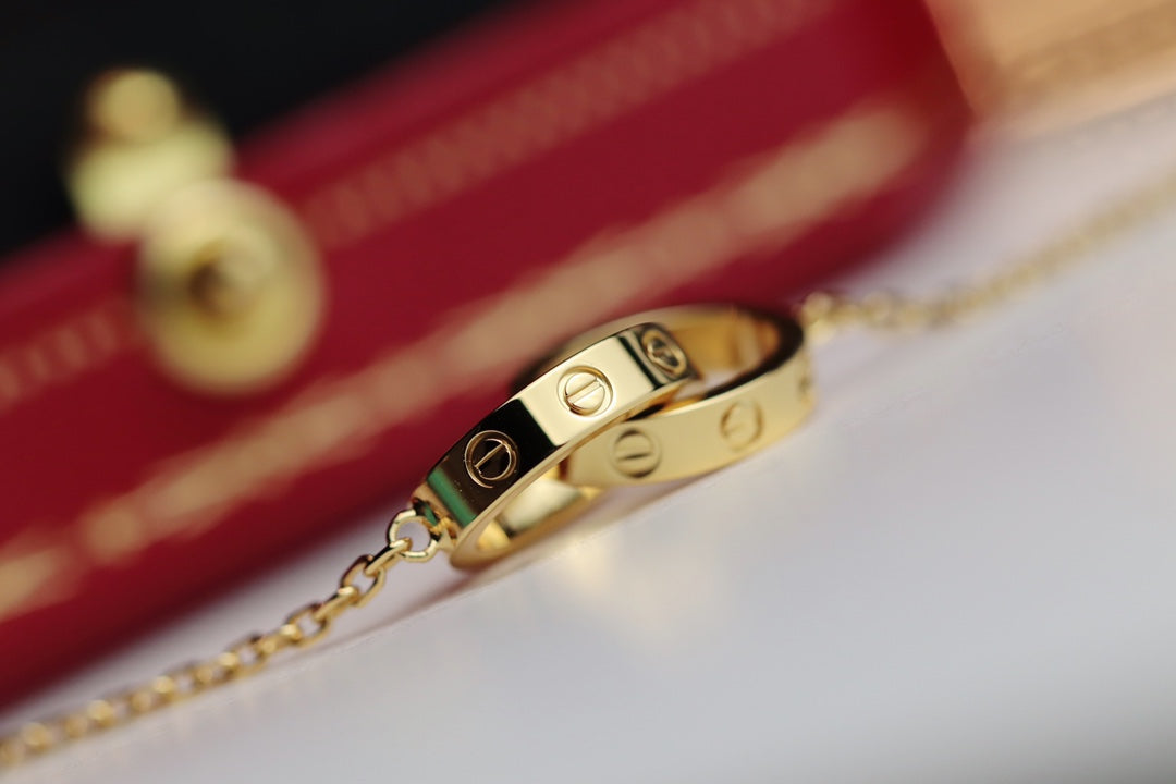 [AURORA]LOVE HALSKETTE DOPPELRING GOLD