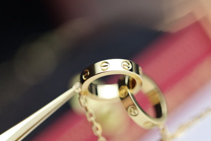 [AURORA]LOVE HALSKETTE DOPPELRING GOLD