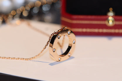 [AURORA]LOVE HALSKETTE 16MM 6 DIAMANTEN ROTGOLD